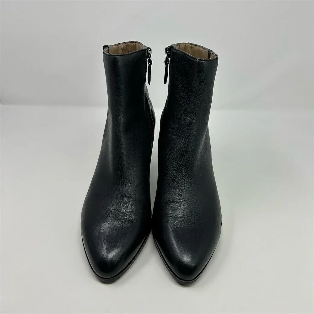 ECCO Womens Black Ankle Booties Quilted Zip Stiletto Heel Almond Toe Size 41